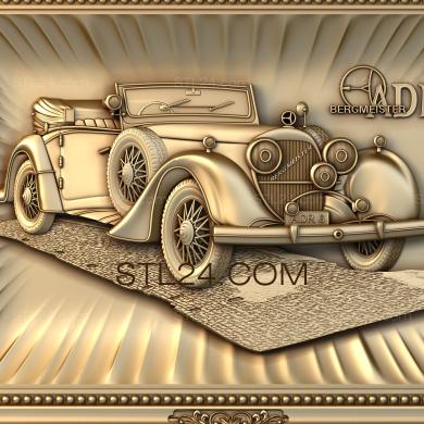 Панно художественные (Старинный автомобиль, PH_0183) 3D модель для ЧПУ станка