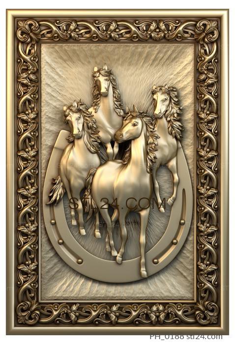 Art pano (Horses and horseshoes, PH_0188) 3D models for cnc