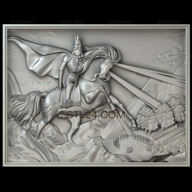 Art pano (Warrior on a horse, PH_0212) 3D models for cnc
