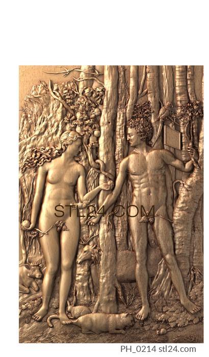 Art pano (Adam and eve, PH_0214) 3D models for cnc