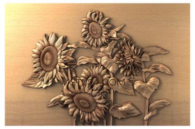 Art pano (Bouquet with sunflowers, PH_0226) 3D models for cnc