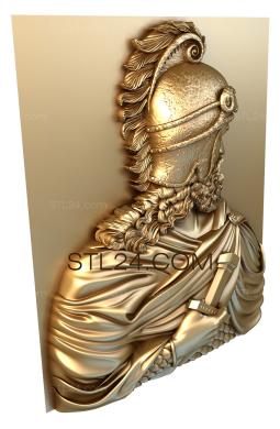 Art pano (Bust of a warrior in a helmet and cloak, PH_0228) 3D models for cnc