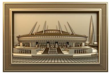 Панно художественные (Крытый стадион, PH_0241) 3D модель для ЧПУ станка