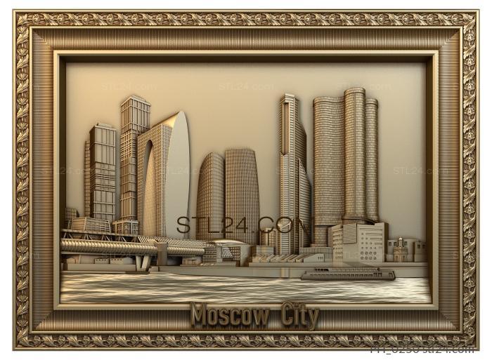 Панно художественные (Москва сити, PH_0250) 3D модель для ЧПУ станка