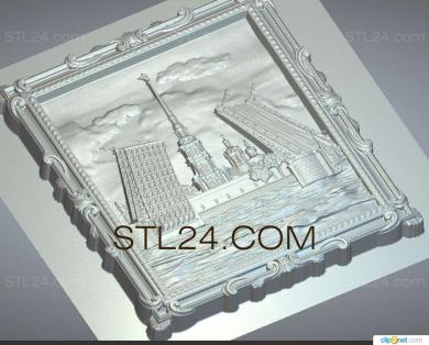 Панно художественные (Разведенные мосты, PH_0251) 3D модель для ЧПУ станка