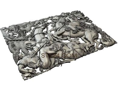 Art pano (Battle of the horsemen, PH_0253) 3D models for cnc