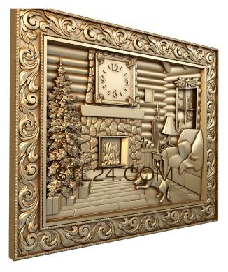 Art pano (Christmas tree fireplace gifts, PH_0255) 3D models for cnc