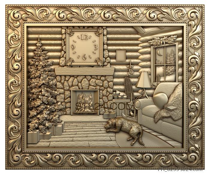 Art pano (Christmas tree fireplace gifts, PH_0255) 3D models for cnc