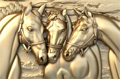 Art pano (Three horses, PH_0264) 3D models for cnc