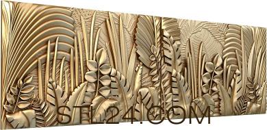 Панно художественные (Лесные растения, PH_0269) 3D модель для ЧПУ станка