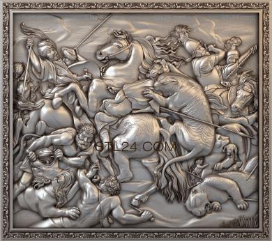 Art pano (Tiger and lion hunting rubens, PH_0279) 3D models for cnc