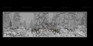 Art pano (Deer fights off wolves, PH_0286) 3D models for cnc