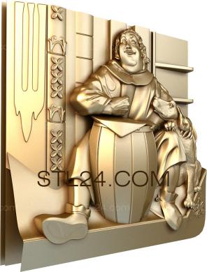 Art pano (The monk and the dog, PH_0292) 3D models for cnc