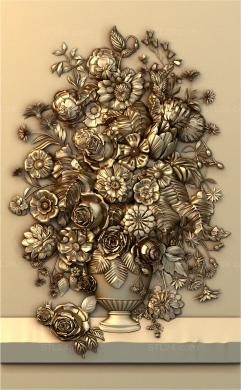 Art pano (Bouquet of flowers in a vase, PH_0293) 3D models for cnc