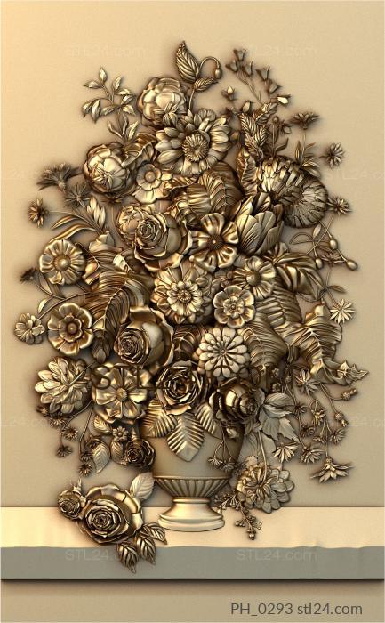 Art pano (Bouquet of flowers in a vase, PH_0293) 3D models for cnc