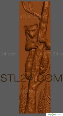 Панно художественные (Медведь на дереве, PH_0301) 3D модель для ЧПУ станка