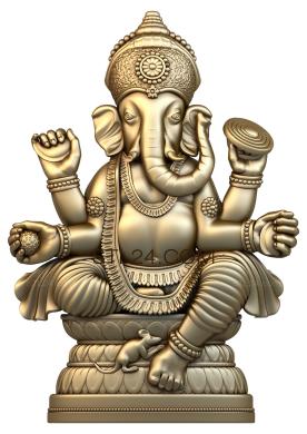 Индуистский бог Ганеша, 3д модель для ЧПУ