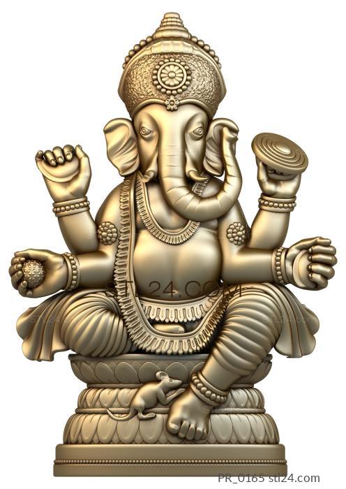 Панно религиозные (Индуистский бог Ганеша, 3д модель для ЧПУ, PR_0165) 3D модель для ЧПУ станка