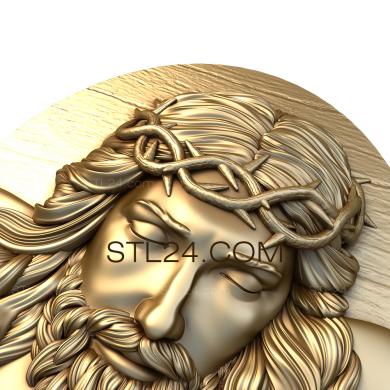 Панно религиозные (Иисус Христос, 3д модель резного панно, stl файл, PR_0174) 3D модель для ЧПУ станка
