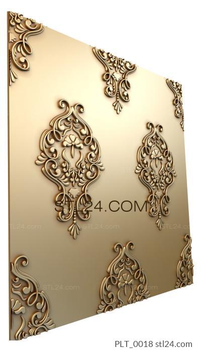 Tile (Silk Wallpaper, PLT_0018) 3D models for cnc