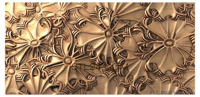 Tile (Prickly petals, PLT_0022) 3D models for cnc