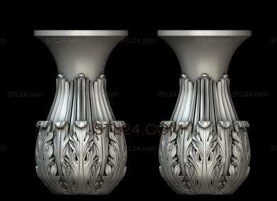 Подстолья (Две вазы, PDS_0092) 3D модель для ЧПУ станка