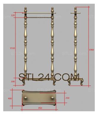 Underframe (Chiseled stand, PDS_0113) 3D models for cnc