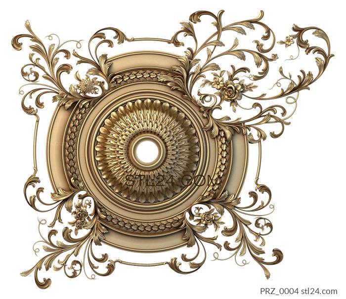 Ceiling rose (Melody, PRZ_0004) 3D models for cnc