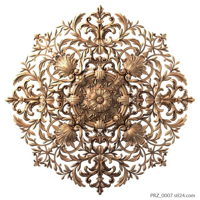 Ceiling rose (Waltz of flowers, PRZ_0007) 3D models for cnc