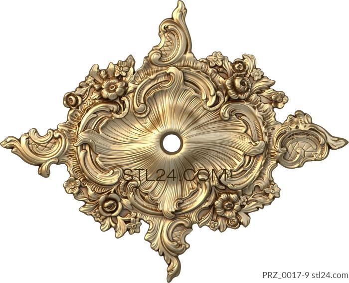 Ceiling rose (Morning in the mountains, PRZ_0017-9) 3D models for cnc