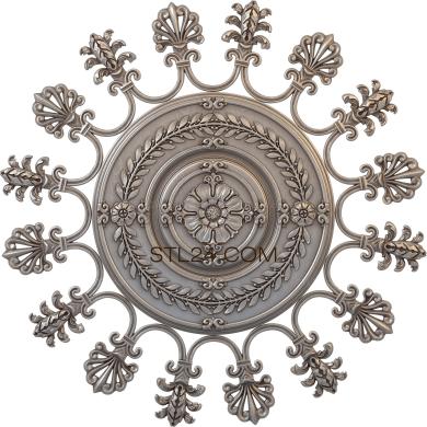 Ceiling rose (Circles on the water, PRZ_0035-9) 3D models for cnc