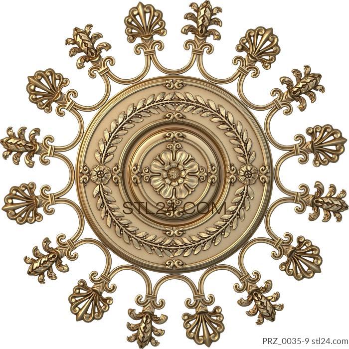 Ceiling rose (Circles on the water, PRZ_0035-9) 3D models for cnc