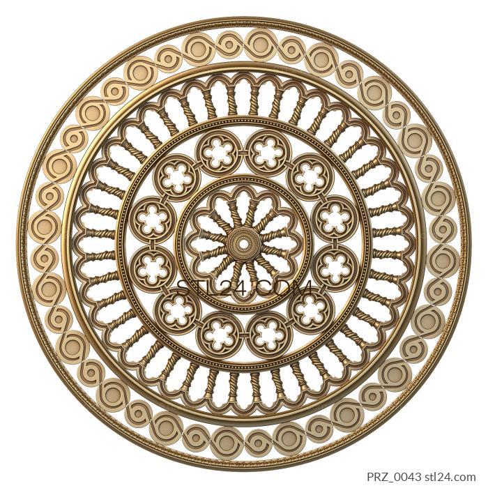 Ceiling rose (The gothic waltz, PRZ_0043) 3D models for cnc