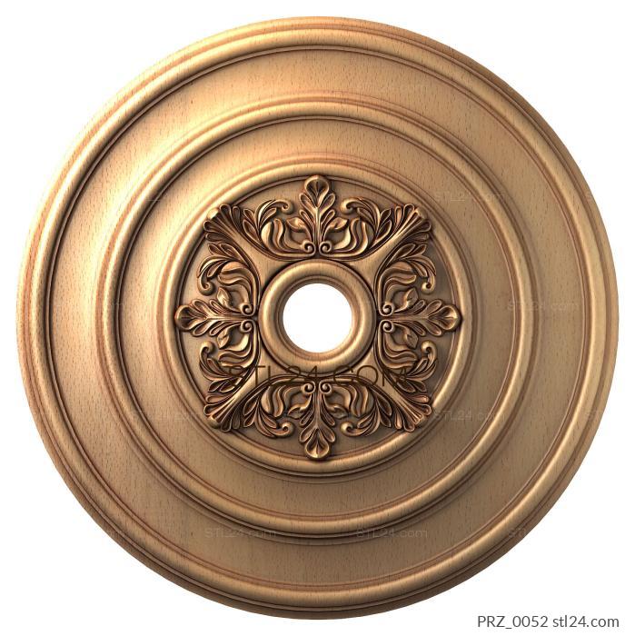 Ceiling rose (Flower circles, PRZ_0052) 3D models for cnc