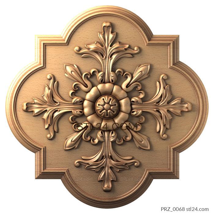 Ceiling rose (Acanthus accord, PRZ_0068) 3D models for cnc