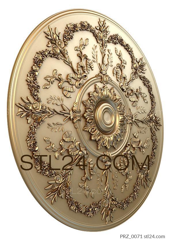 Ceiling rose (Lace in velvet, PRZ_0071) 3D models for cnc