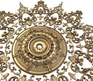 Ceiling rose (Queen's cocoanut, PRZ_0077-9) 3D models for cnc