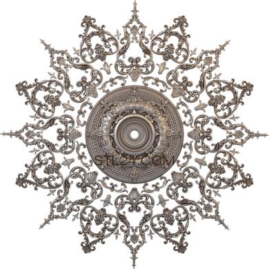 Ceiling rose (Queen's cocoanut, PRZ_0077-9) 3D models for cnc
