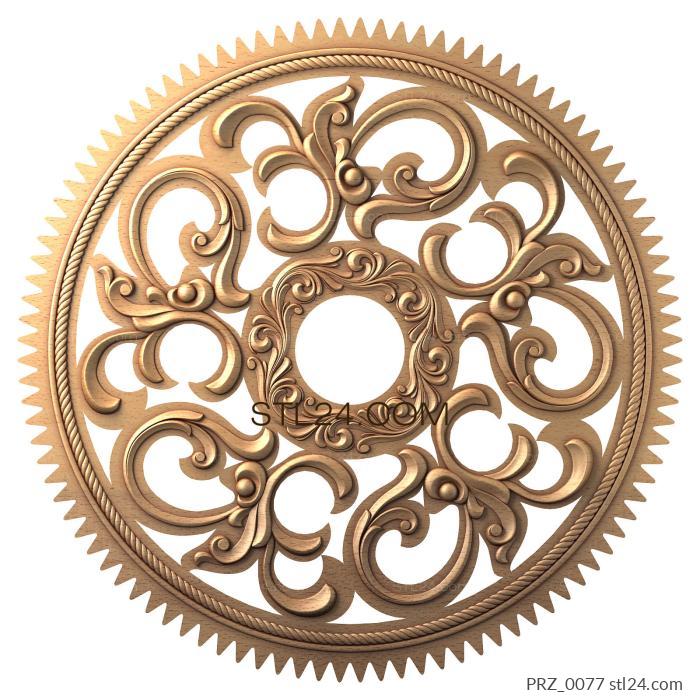 Ceiling rose (Arabic script, PRZ_0077) 3D models for cnc