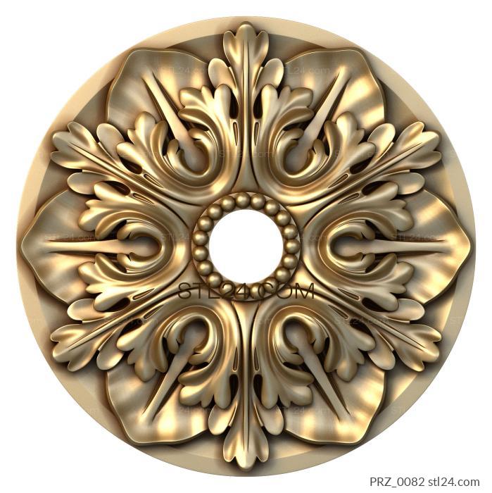 Ceiling rose (Pearl waterfall, PRZ_0082) 3D models for cnc