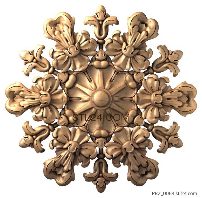 Ceiling rose (Star bouquet, PRZ_0084) 3D models for cnc