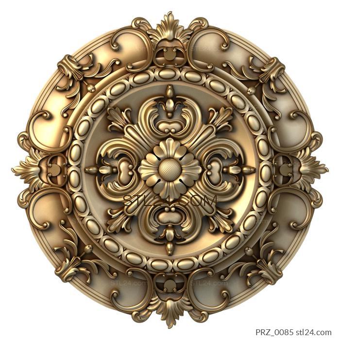 Ceiling rose (Royal shield, PRZ_0085) 3D models for cnc