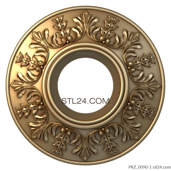 Ceiling rose (Beads, PRZ_0090-1) 3D models for cnc