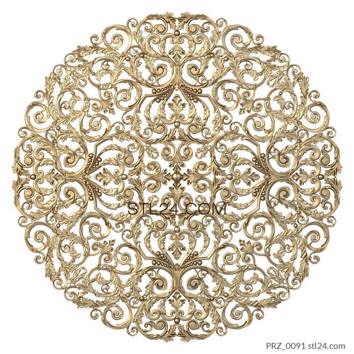 Ceiling rose (Gold placers, PRZ_0091) 3D models for cnc