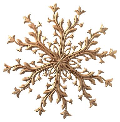 Ceiling rose (Summer snowflake, PRZ_0095) 3D models for cnc