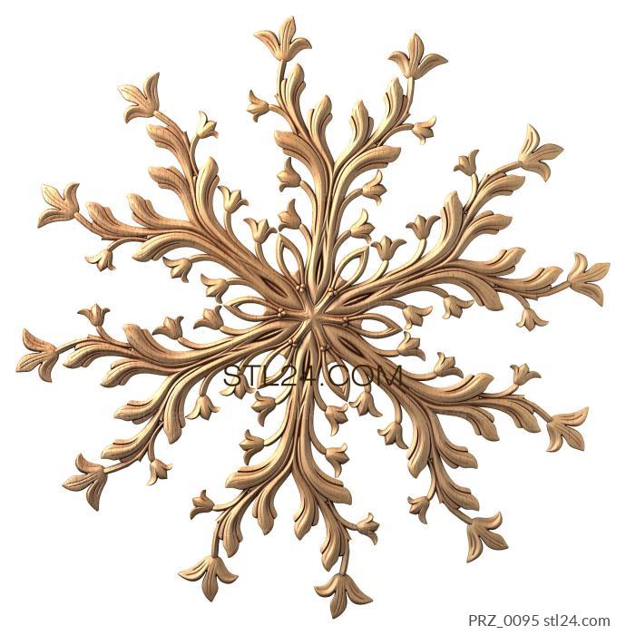 Ceiling rose (Summer snowflake, PRZ_0095) 3D models for cnc