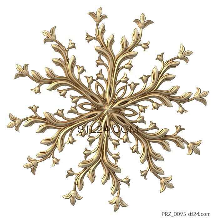 Ceiling rose (Summer snowflake, PRZ_0095) 3D models for cnc