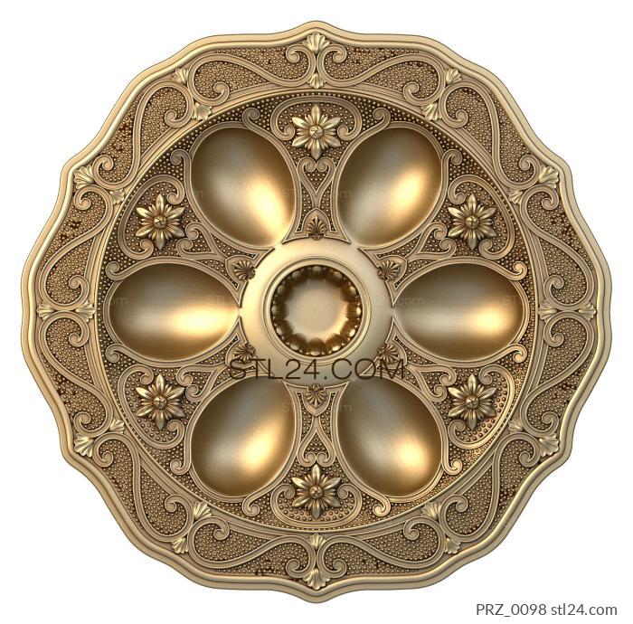 Ceiling rose (Easter plate, PRZ_0098) 3D models for cnc