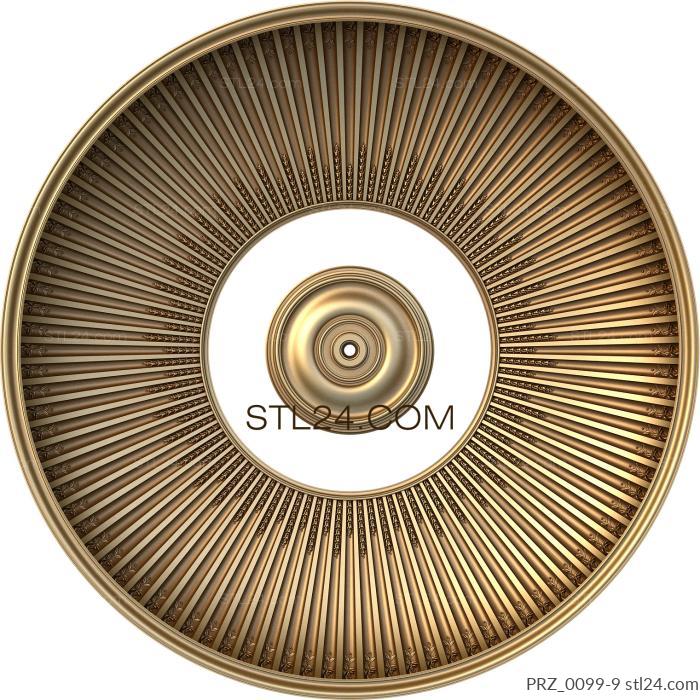 Ceiling rose (Rays of the sun, PRZ_0099-9) 3D models for cnc