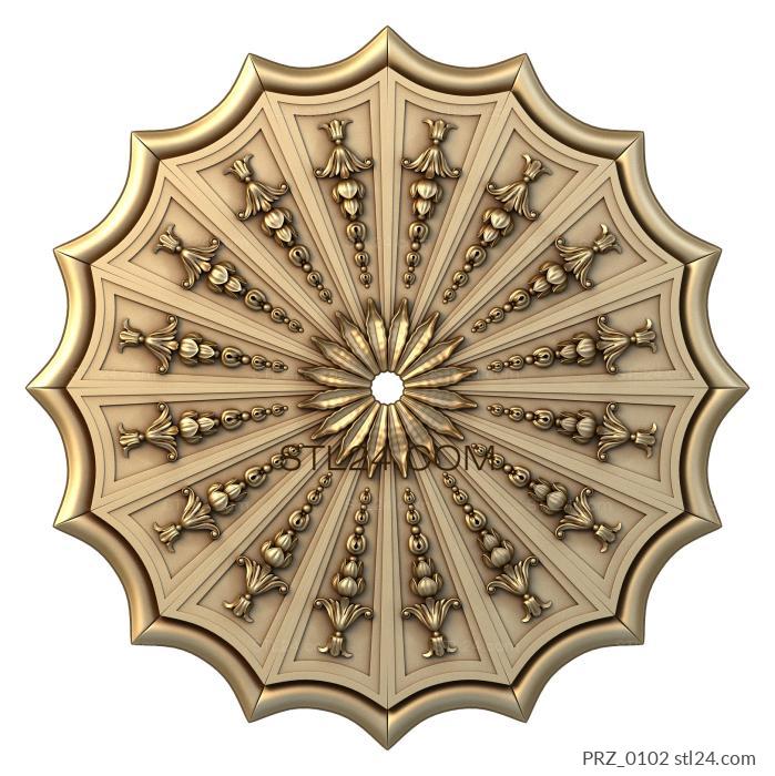 Ceiling rose (Chinese umbrella, PRZ_0102) 3D models for cnc